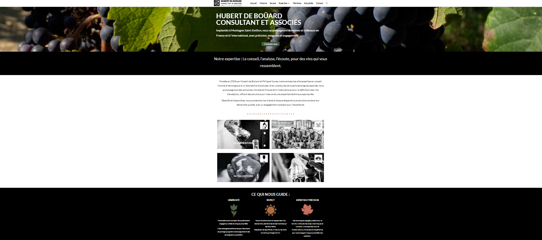 Hubert de Boüard site internet